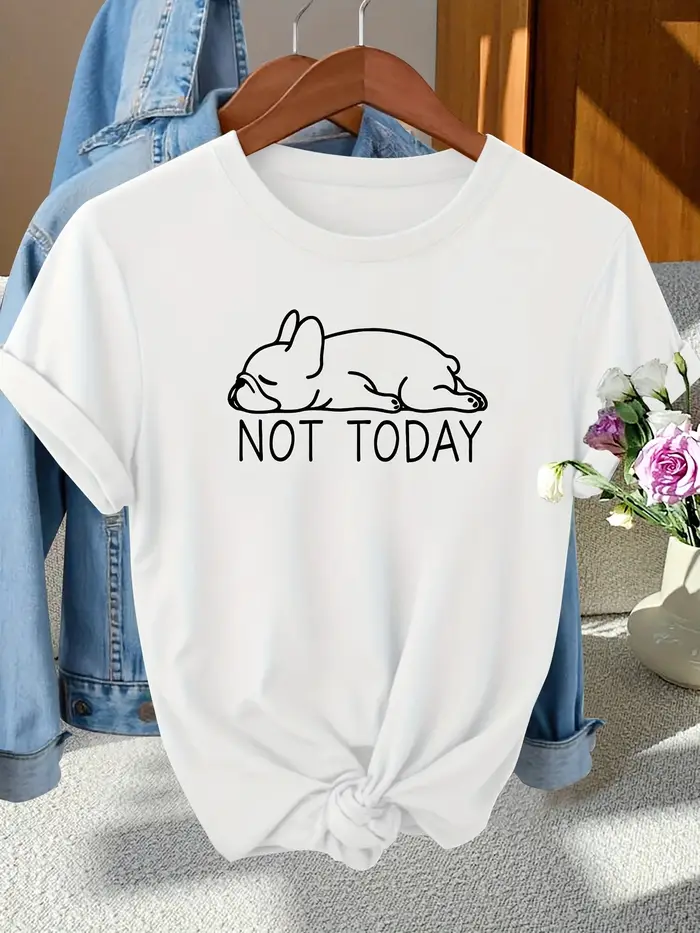 Not Today French Bulldog Tee-shirt pour femme - Motif Lazy Dog