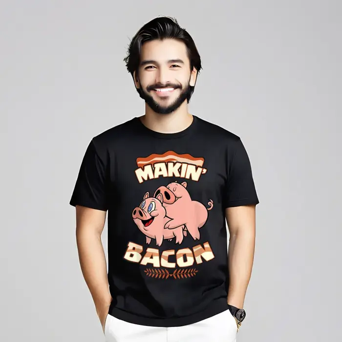 Makin Bcopropriété-T-shirt à manches courtes et col rond en pur coton