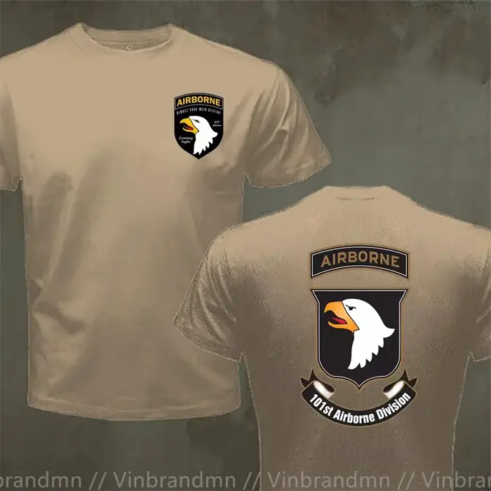 T-shirt US Army 101st Airborne pour hommes, vêtements décontractés à la mode, T-shirt d'été, vêtemen