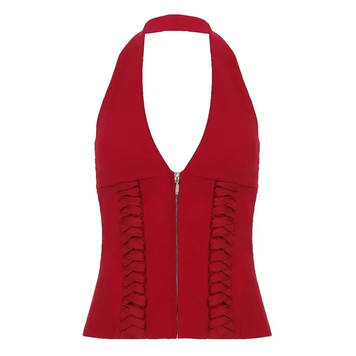 Comme Jennie vente chaude sangle de cou taille gilet à glissière fille