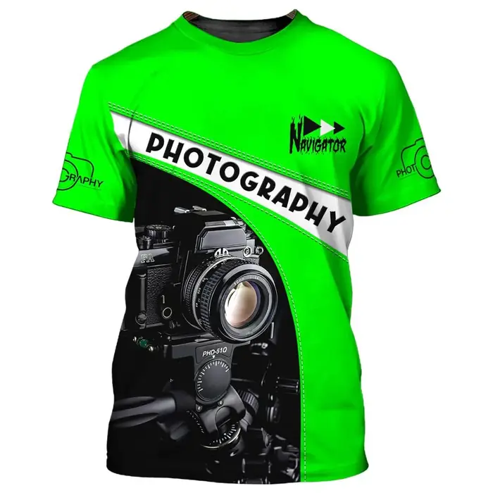 Photographe impression 3D appareil photo photographie T-Shirts hommes à manches courtes t-shirt vête
