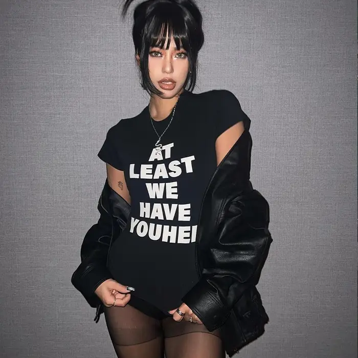 T-Shirt Y2k pour femmes, haut court, lettre des années 2000, Harajuku, mode coréenne, Streetwear, go