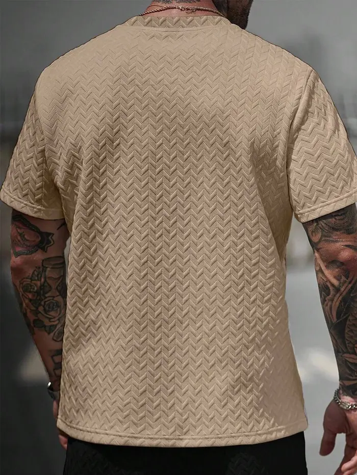 T-shirt jacquard à coupe classique pour homme