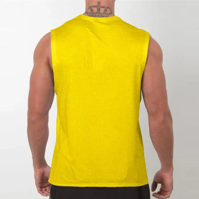Débardeurs de fitness pour hommes – Marque de mode européenne et américaine – T-shirt de sport sans manches à col rond
