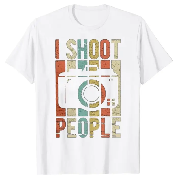 Imprimé hommes coton à manches courtes T-Shirt Vintage j'ai tirer les gens photographe