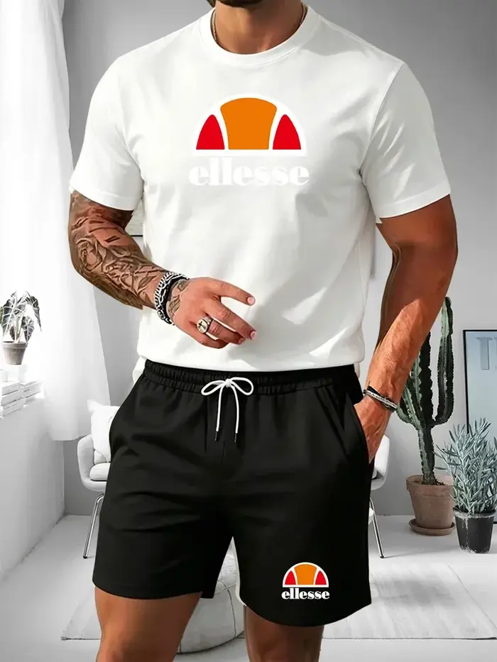 Ensemble d'été 2026 pour homme : T-shirt à manches courtes et short de sport décontracté pour l'extérieur