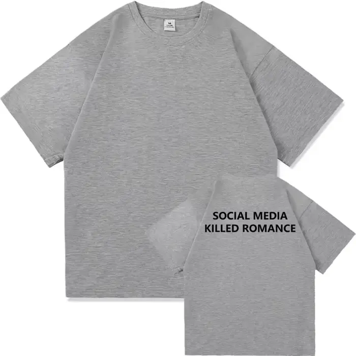 T-shirt décontracté Streetwear Social Media Killed Romance pour hommes et femmes