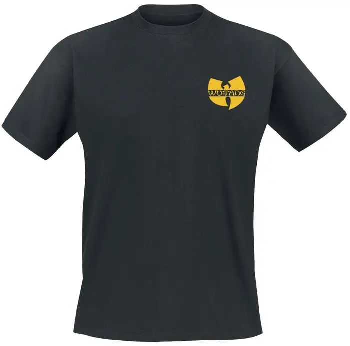 T-shirt noir avec imprimé jaune