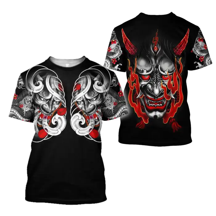Samouraï japonais 3D imprimé T-Shirts été hommes femmes décontracté mode surdimensionné à manches courtes t-shirt