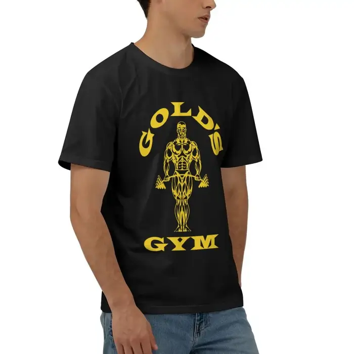 Casual Golds Gym hommes t-shirts mode à manches courtes col rond
