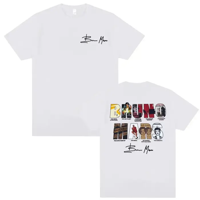 Bruno Mars The Romantic 2026 Album Cover T-shirts Hommes Femmes Mode Hip Hop Streetwear T-shirt Coton Décontracté Oversize