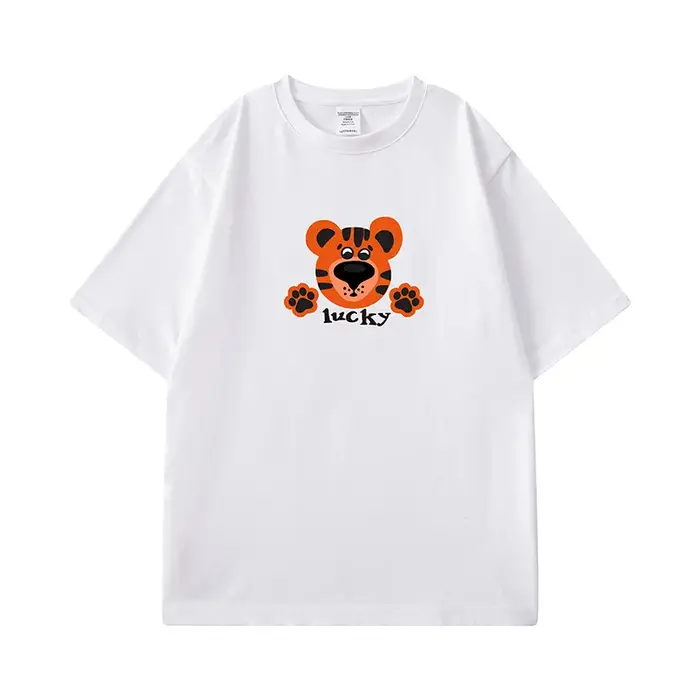 T-shirts d'été imprimés graphiques de tigre de dessin animé pour hommes
