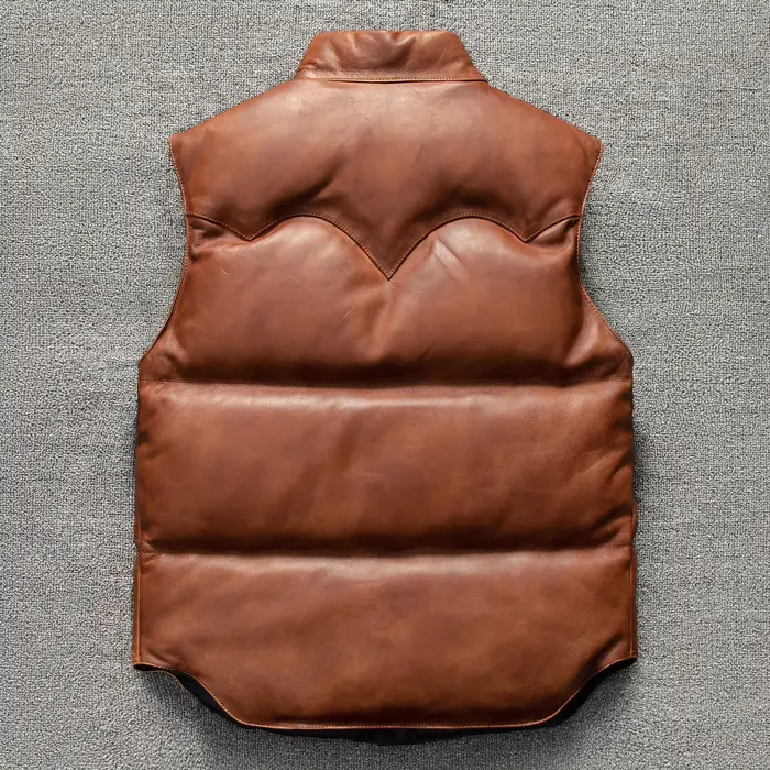 Veste en cuir véritable en peau de mouton naturelle à col montant et simple boutonnage