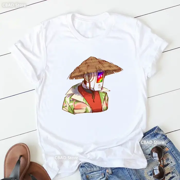 T-shirt imprimé graphique Stray Game pour femmes, vêtements pour femmes, t-shirt blanc drôle, chemis