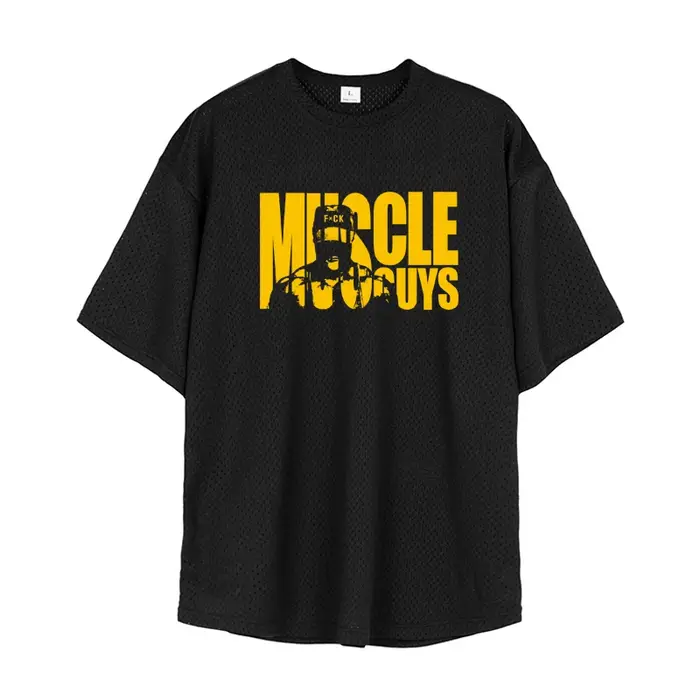 T-shirt à manches courtes en maille de Polyester pour hommes, vêtements de sport, Fitness, musculati