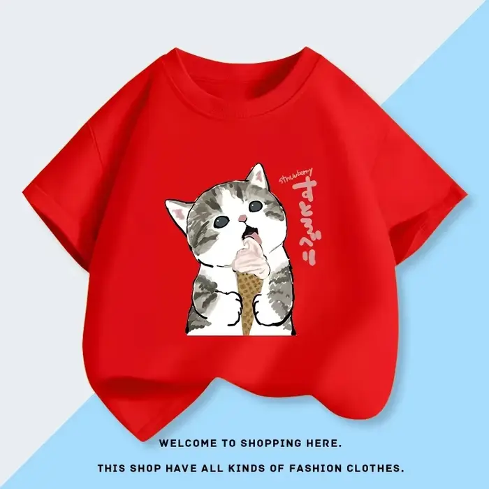 Nouveau T-shirt à manches courtes Mofusand pour fille, haut en pur coton pour bébé, nouvelle collection été, chemise de base pour enfants 2026