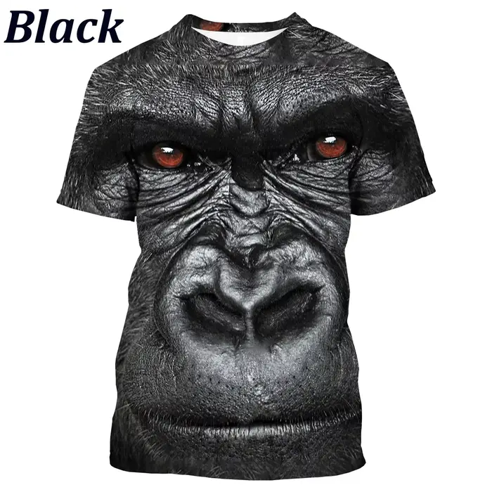 Nouvelle mode parodie gorille Fun singe 3D imprimé T-shirt hommes et femmes été décontracté à manches courtes Animal petit haut