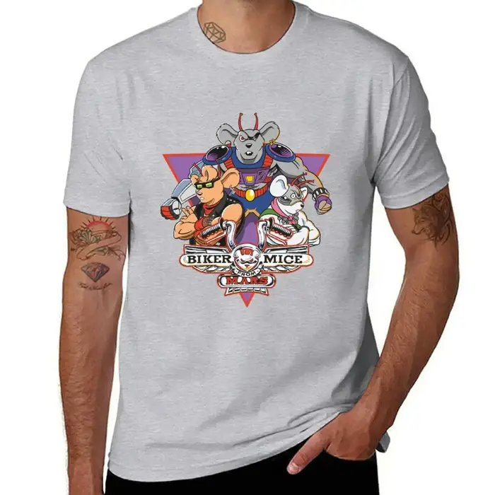 T-shirt de motard unique 100% Coton Biker Mice From Mars Bikermice Streetsharks Street Sharks USA Ta
