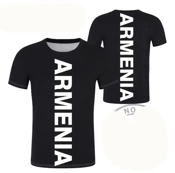 ARMENIA-T-shirt personnalisable avec nom, numéro et photo, logo noir et rouge, vêtement de la nation