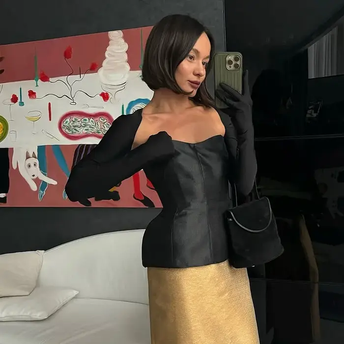 Ensemble bustier tubulaire Slim à épaules dénudées pour femmes, gilet Sexy sans bretelles, jupe long