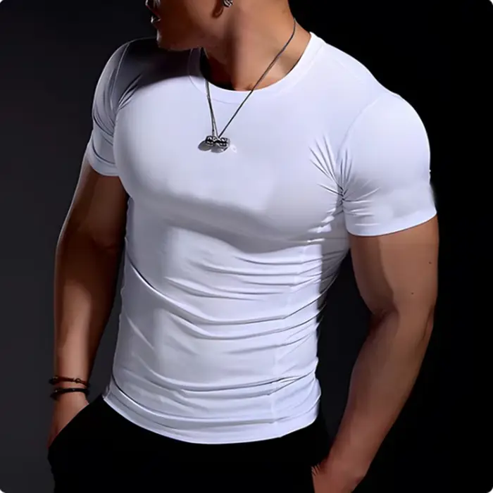 T-shirt de compression élastique à séchage rapide pour homme