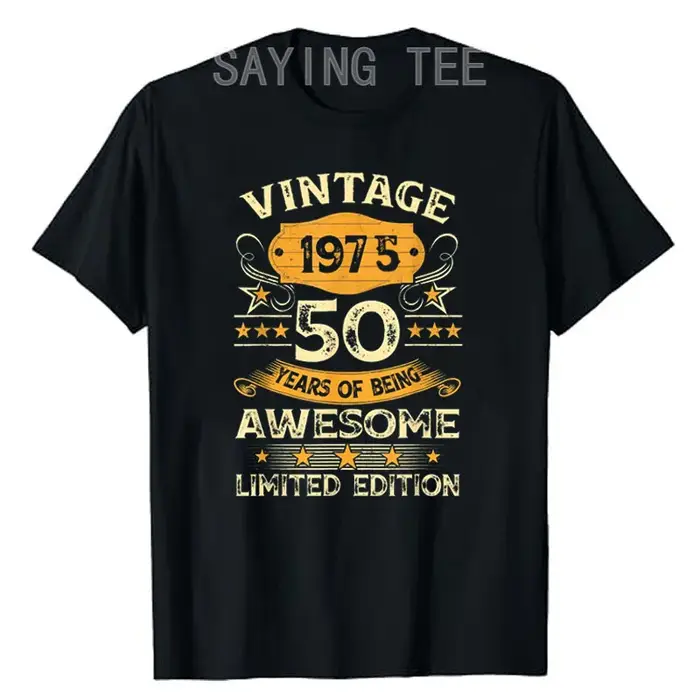 Vintage 1975 Cool 50 ans Bday hommes femmes 50th anniversaire T-Shirt né en 1975 disant génial T-Shi