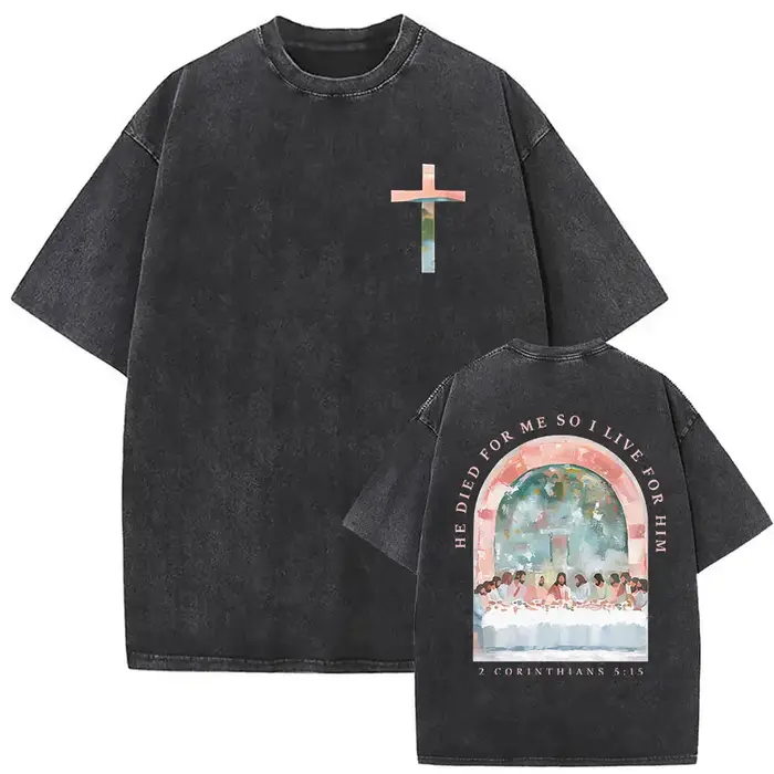T-shirt vintage lavé pour homme « Enfant de Dieu Chrétien »