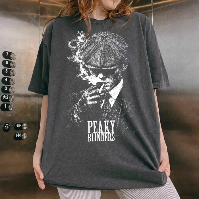 Peaky Blinders Tommy Shelby Smoke Tee Vintage Gangster Graphic Shirt T-shirts à manches courtes pour hommes pour l'été Unisexe toutes saisons