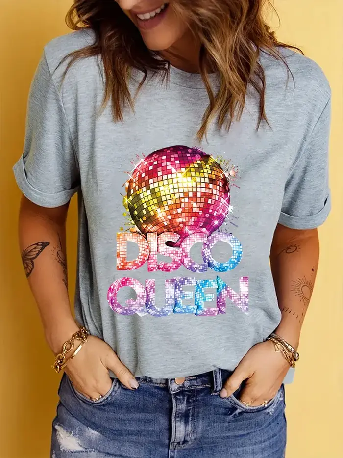 T-shirt à col rond pour femme