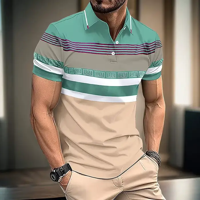 Polo à rayures pour hommes