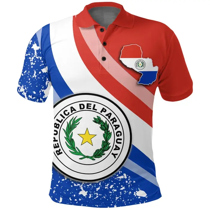 Polo imprimé carte 3D du Paraguay Feel pour femmes