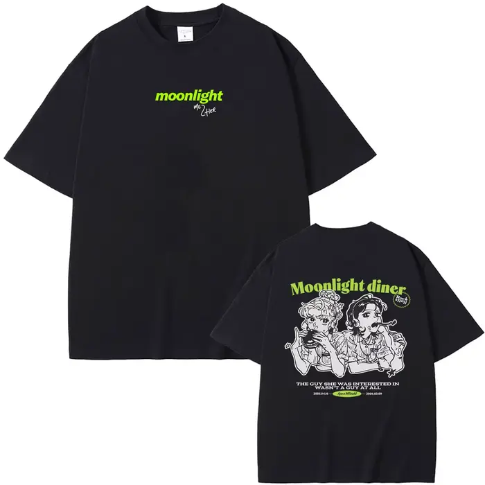 T-shirt décontracté surdimensionné à col rond pour hommes et femmes, inspiré de l'anime The Guy She 