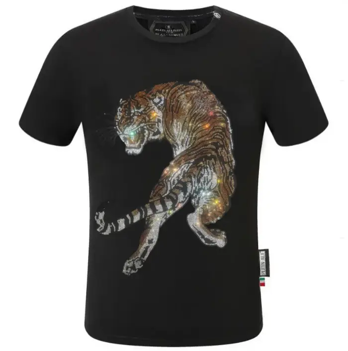 T-shirt ras du cou en pur coton avec biscuits pour hommes