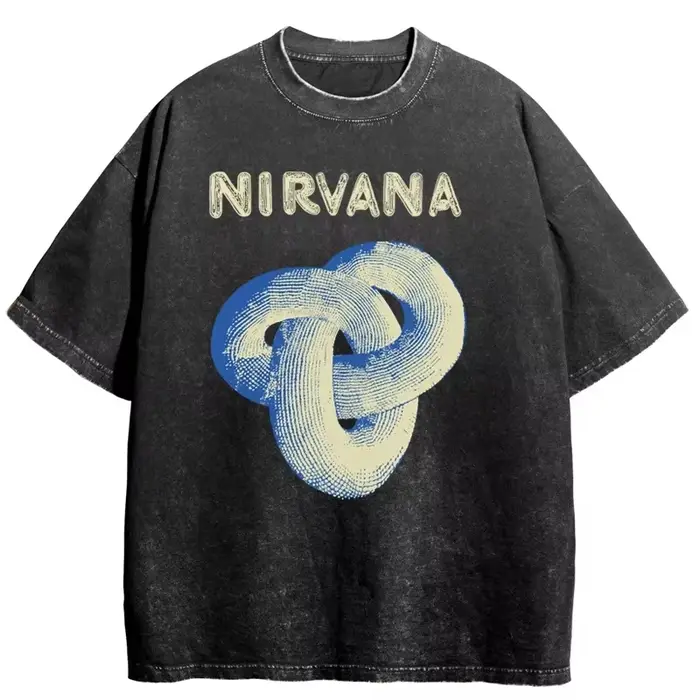 T-shirt vintage délavé Nirvana Rock Band pour hommes et femmes