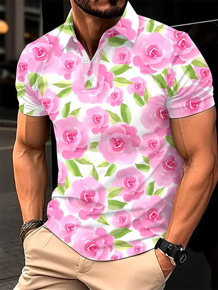 Polo pour homme coloré à motif psychédélique