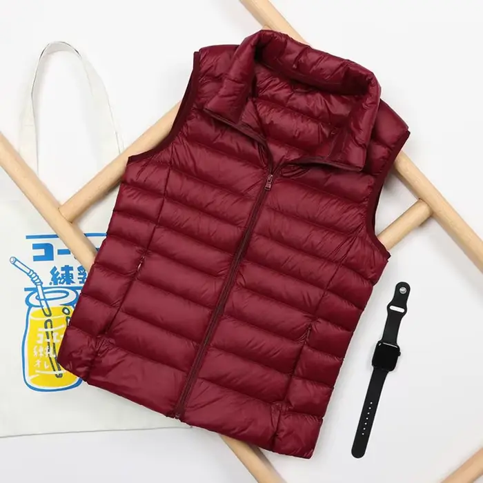 Gilet court en duvet de canard ultraléger pour femme