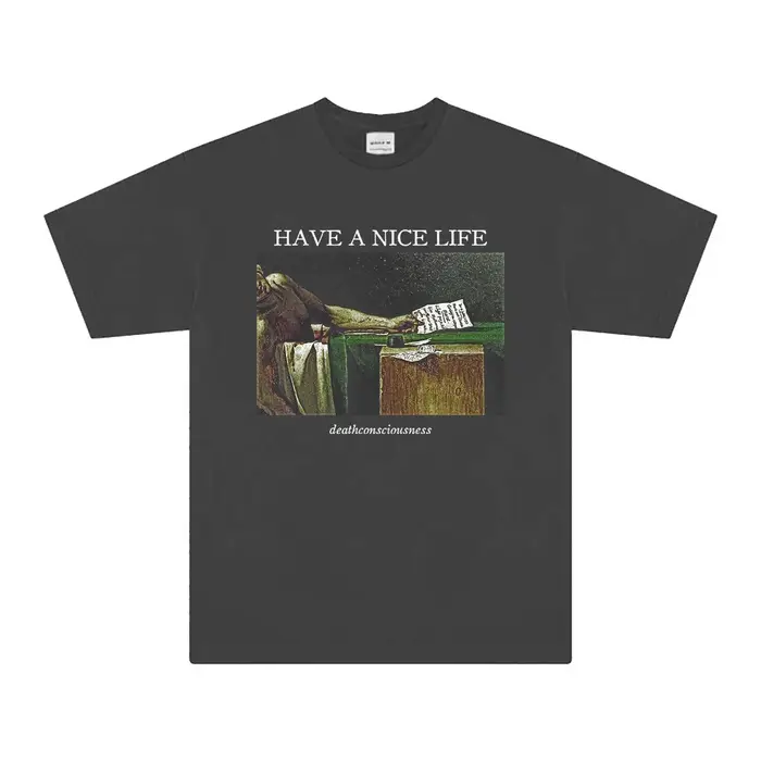 Avoir une belle vie t-shirt Deathconsciousness Shoegaze Post Punk imprimé coton été manches courtes unisexe graphique chemise haute