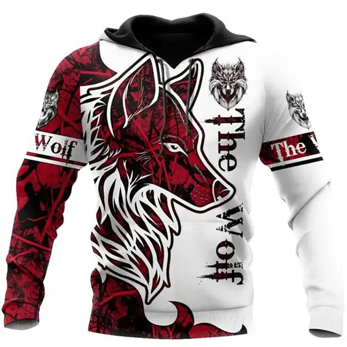 3D loup sweat à capuche pour homme