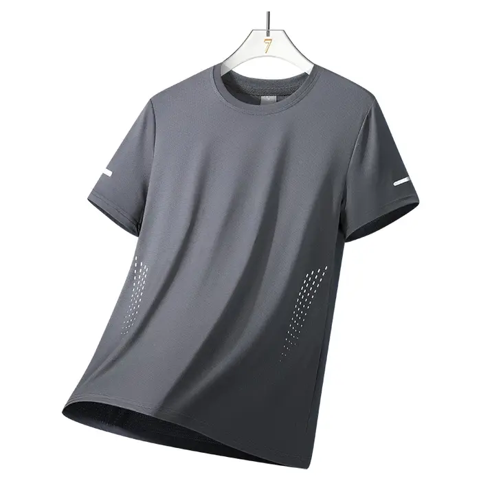 CHRLCK hommes course séchage rapide T-shirts respirant randonnée pêche