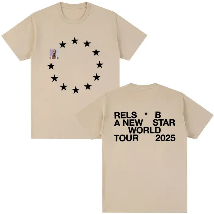 Rels B A New Star World Tour 2025 Merch T-shirt hommes femmes vêtements Hip Hop T-shirts coton décontracté Harajuku