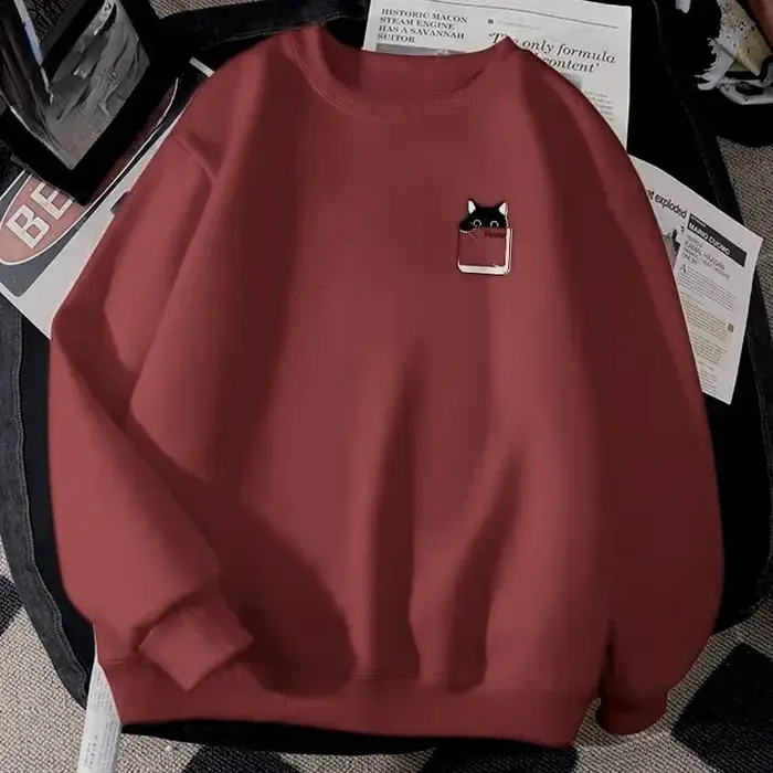 Petite boîte en papier chat noir imprimé M-8XL mâle trop résistant mode manches longues Couple vêtem