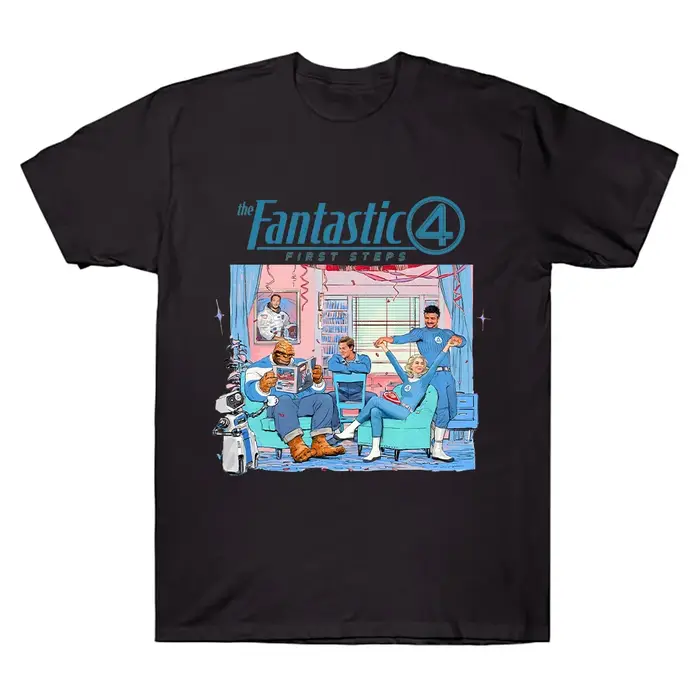 The Fantastic Four First Steps 2025 Movie T-shirt Men Women Cotton Tee Street Hip Hop Vintage Oversi