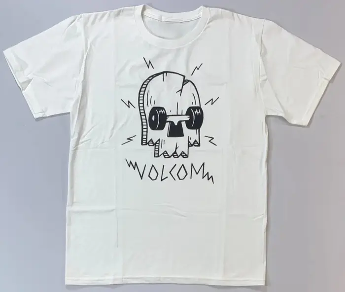 T-shirt en coton 100% pour garçons et jeunes Volcom, T-shirt en coton imprimé, style unisexe haut de