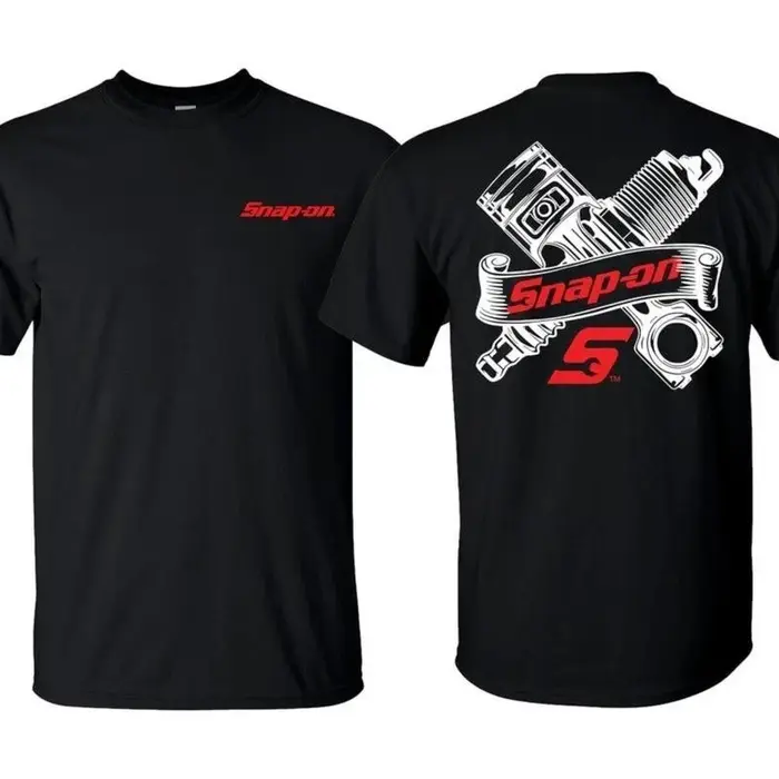 T-shirt à motif de pièces de moteur - T-shirt pour technicien, idéal pour un usage quotidien, noir c