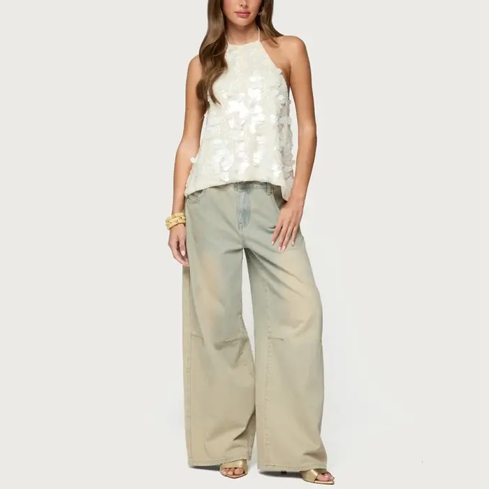 Haut à sequins pour femme