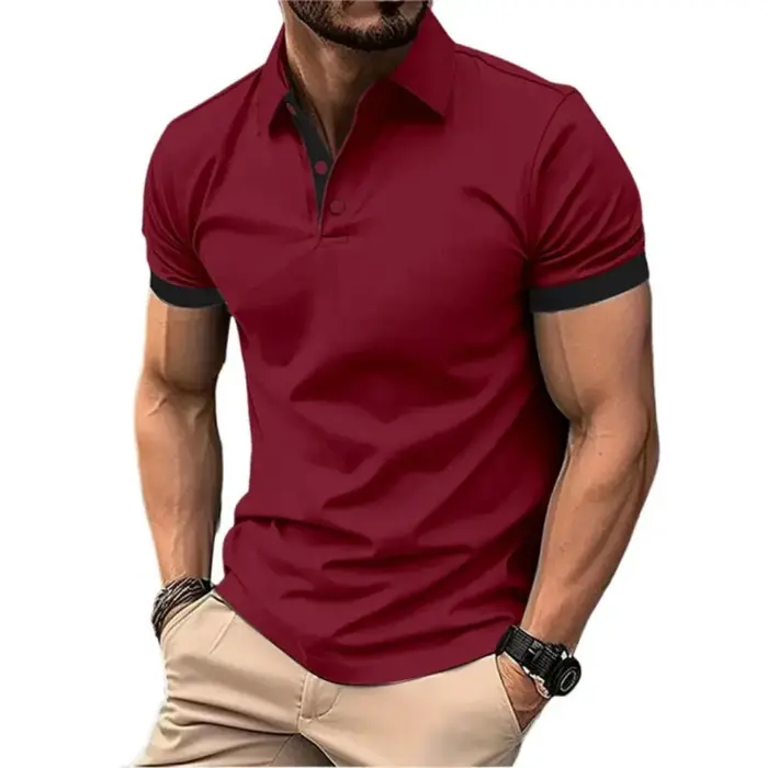 Polo décontracté à manches courtes pour hommes, coupe couvertes, Économie bloquant les documents, St