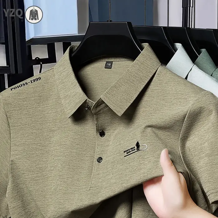 Polo décontracté pour homme automne avec logo imprimé