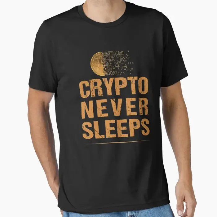 Bitcoin Logo Crypto ne dort jamais Vintage
