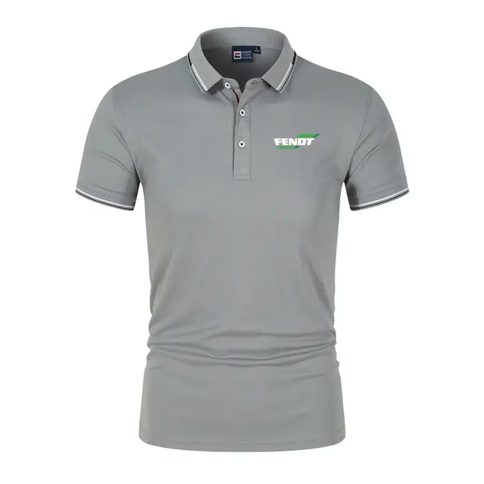Tracteur FENDT hommes polos décontracté à manches courtes rabattu hommes chemises mode Streetwear Po