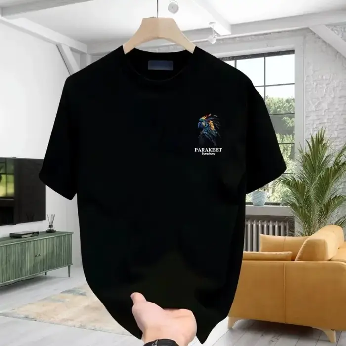 T-shirts en coton ajustés noirs pour hommes